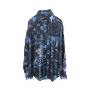 Louis Vuitton Salt Print Damier Rm212m DR1 Hls17w Silk Shirt Men's Used A